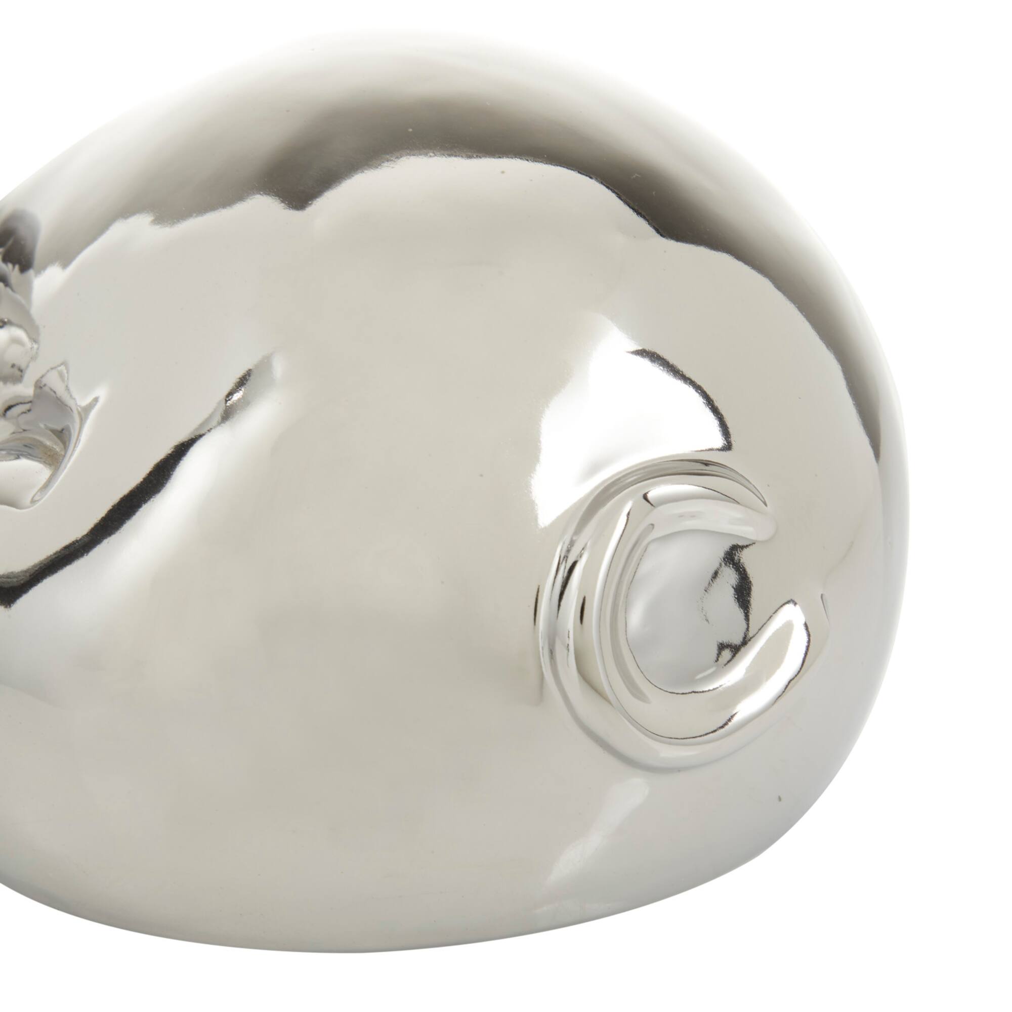 CosmoLiving by Cosmopolitan Silver Porcelain Contemporary Sculpture, 5" x 13" x 9"
